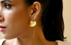 Textured Leaf Earrings (Goldplated)