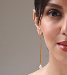 Stick And Pearl (gold plated)