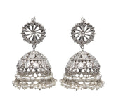 Yasmeen Jhumkas With Hanging Pearls