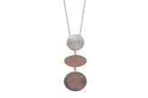 Round Spiral Necklace With Double Rose Quartz