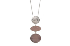 Round Spiral Necklace With Double Rose Quartz