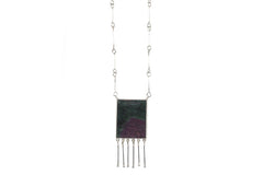 Rectangular Rubysiocite In Loop Chain With Hanging Strings