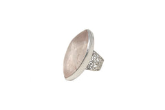 Rose Quartz With Filigree Band (Semi-Adjustable)