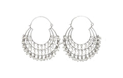 Three Hoops With Hanging Pearls