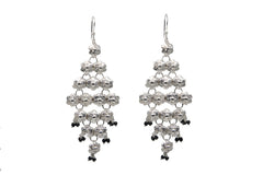 Yasmeen Earrings With Black Glass Beads