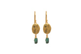 Beaten Bead With Emerlad (Gold Plated)