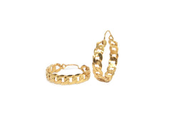 Chain Links Hoops Gold Plated