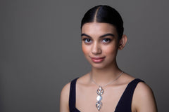 Crescents & Kundan Glass Necklace in Chain