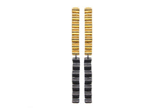 Crinkle Cut Oxidized And Gold Plated Earrings