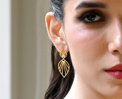 Double Leaf Earrings Goldplated