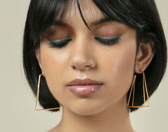 Double Triangle Earrings Gold Plated