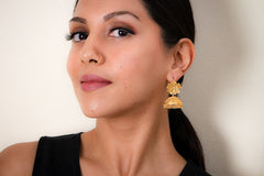 Filigree Flower Jhumka (Gold Plated)