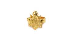 Filigree Lotus Gold Plated Ring (Adjustable)