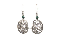 Filigree Paisley's With Malachite Bead