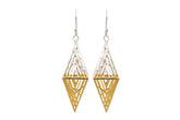 Three-Dimensional Gold And Silver Earrings