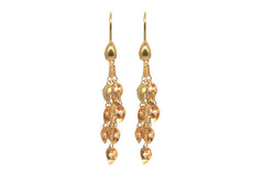 Gold Petal Earrings With Pearls