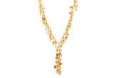 Gold Petal Necklace With Pearls