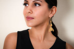 Golden Petals Danglers with Filigree