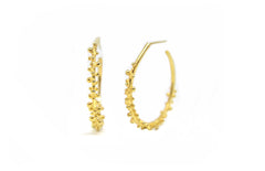 Granulation Open Hoops (Gold plated)