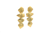 Irregular Beaten Earrings Gold Plated