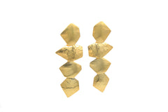 Irregular Beaten Earrings Gold Plated