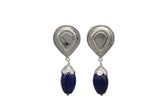 Kundan Drop Posts With Lapislazuli
