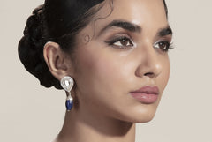 Kundan Drop Posts With Lapislazuli