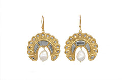 Kundan Earrings With Pearl Drop