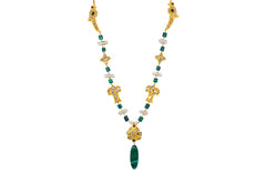 Kundan Mala With Pearls and Malachite