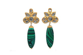 Kundan Post With Malachite Drop