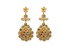 Nauratan Kundan Heavy Earrings Gold Plated