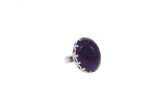 Oval Amethyst In Prong Setting (Adjustable)