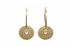 Oval Filigree Wheel Hoops Gold Plated