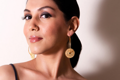 Oval Filigree Wheel Hoops Gold Plated