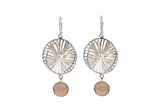 Radial Earrings With Hanging Rose Quartz