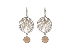 Radial Earrings With Hanging Rose Quartz