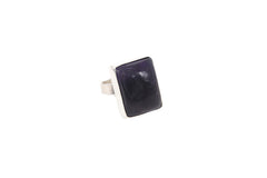 Rectangular Amethyst Ring (Adjustable)