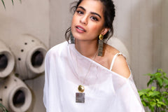 Round And Square Satin Necklace