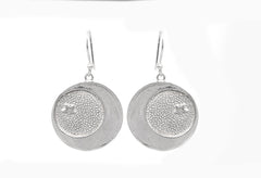 Round Crescent And Star Earrings