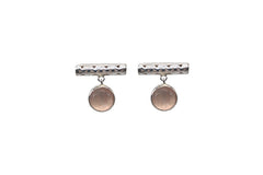 Silver Bar With Hanging Rose Quartz