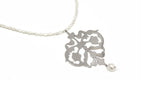 Silver Cutout and Pearls Necklace