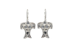 Silver Kundan Fish Earrings