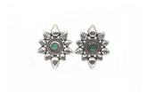 Tulip Studs with Green Agate