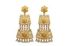 Taarkashi Long Earrings Gold Plated