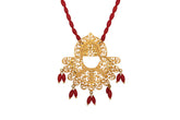 Taarkashi Necklace With Coral String Gold Plated