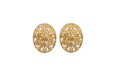 Taarkashi Oval Disc Posts Gold Plated