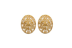 Taarkashi Oval Disc Posts Gold Plated