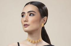 Taarkashi Oval Discs Choker Gold Plated