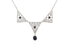 Taarkashi Triangle Sapphire Necklace