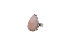 Teardrop Pink Opal In Prong Setting (Adjustable)